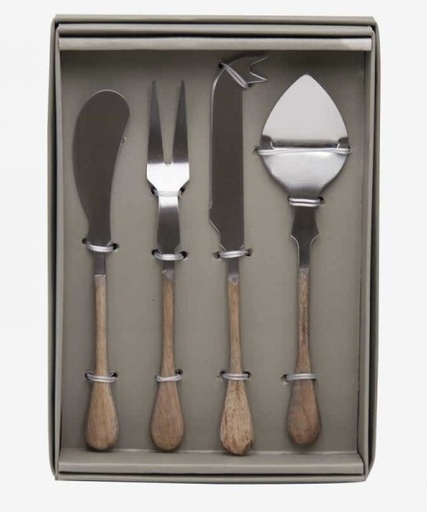 Cheese Knife Set with Wooden Handles in Presentation Box
