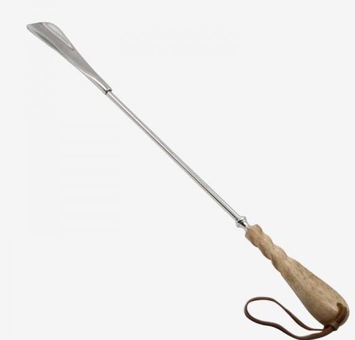 Silver Shoehorn with Wooden Handle