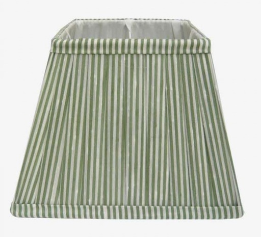 [0214306 qq] 30cm Square Green Ticking Pleated Shade