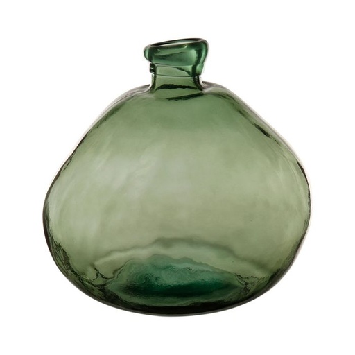 Handblown Green Glass Bottle